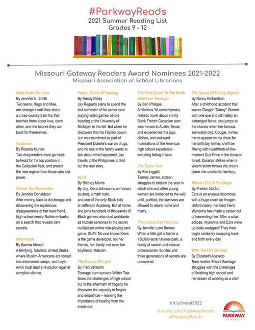 High School Summer Reading List